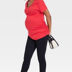 2-pairs Under belly skinny maternity jeans blue and black